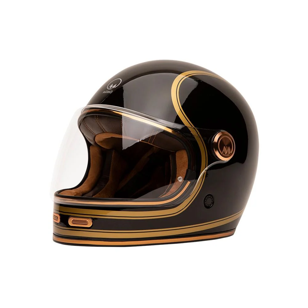 Casque intégral moto - Fullmoon 2 noir or MARKO