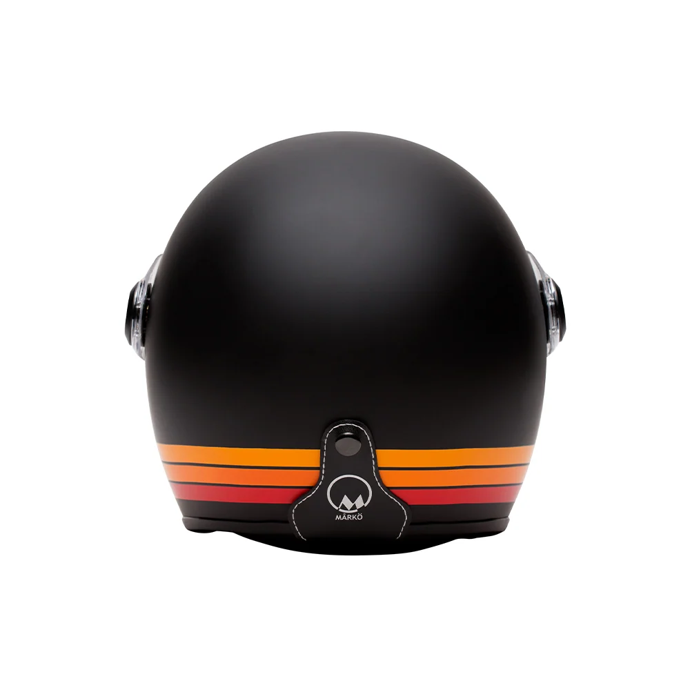 Casque jet moto - Boreal noir bandes orange MARKO
