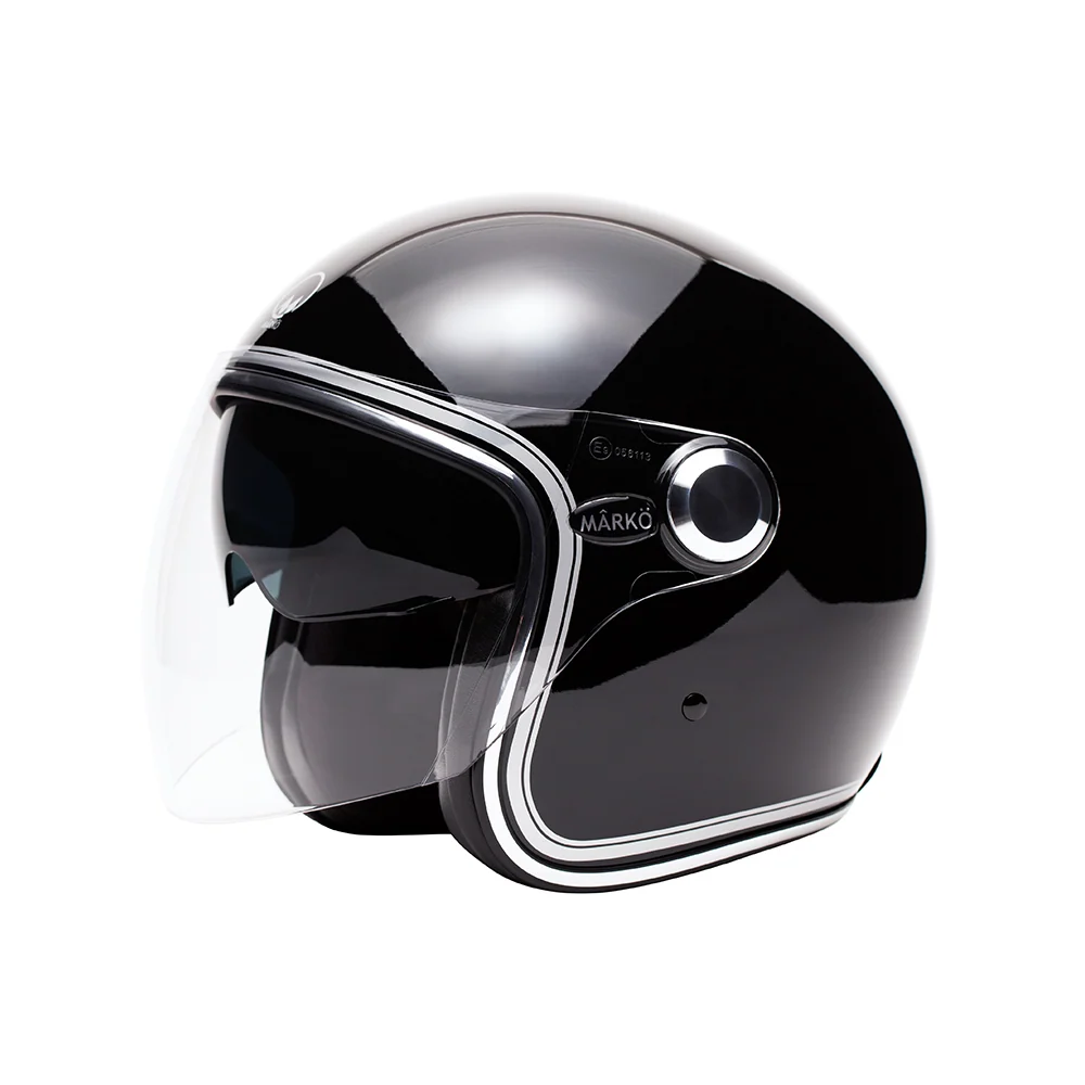 Casque jet moto - Boreal noir chromé MARKO