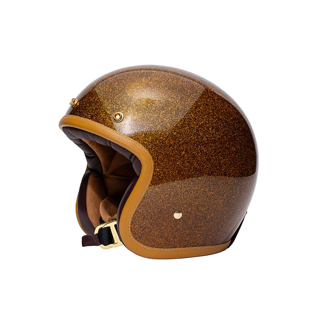 Casque jet moto - Classic marron MARKO