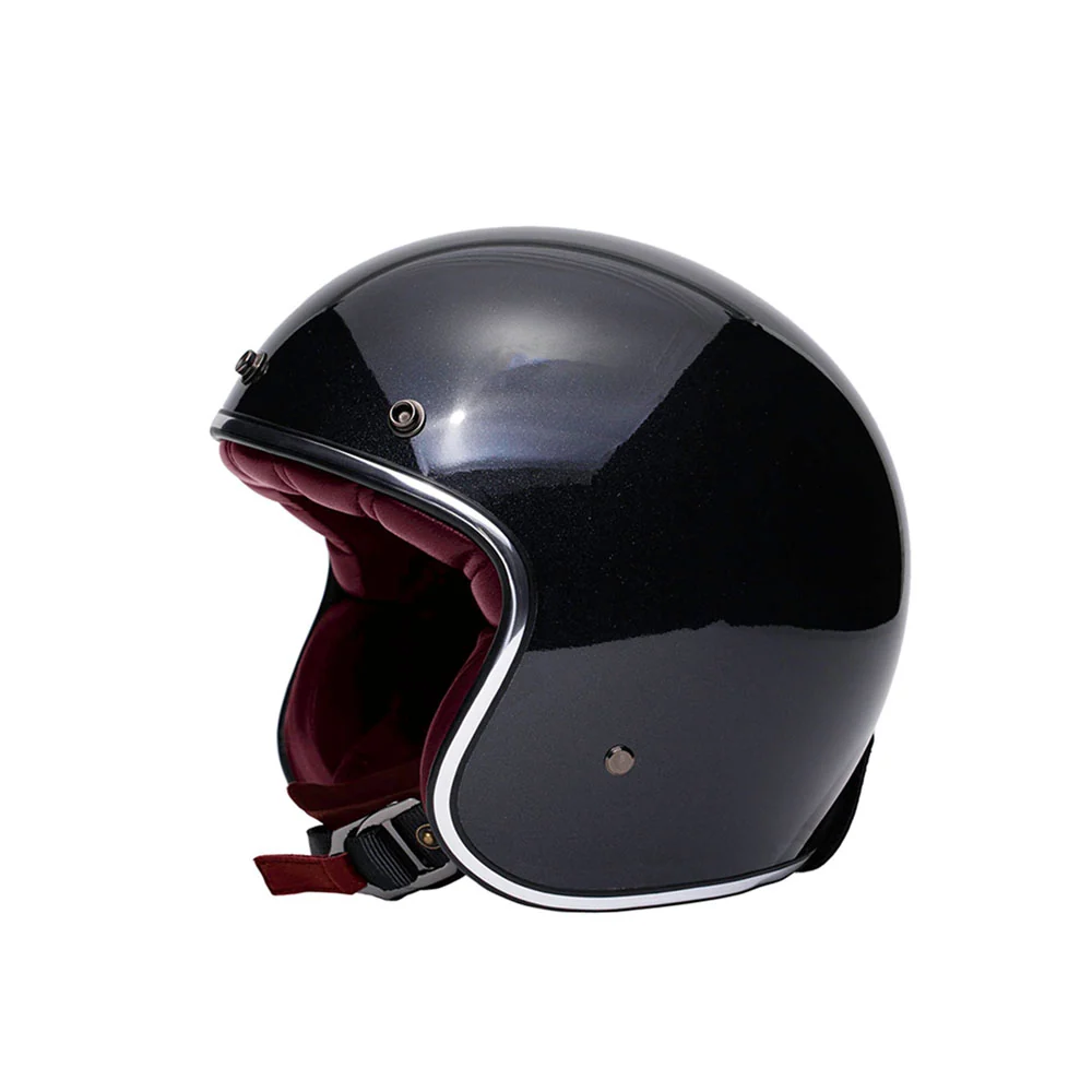 Casque jet moto - Classic noir brillant MARKO