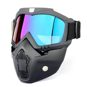 Masque moto casque jet - Bleu