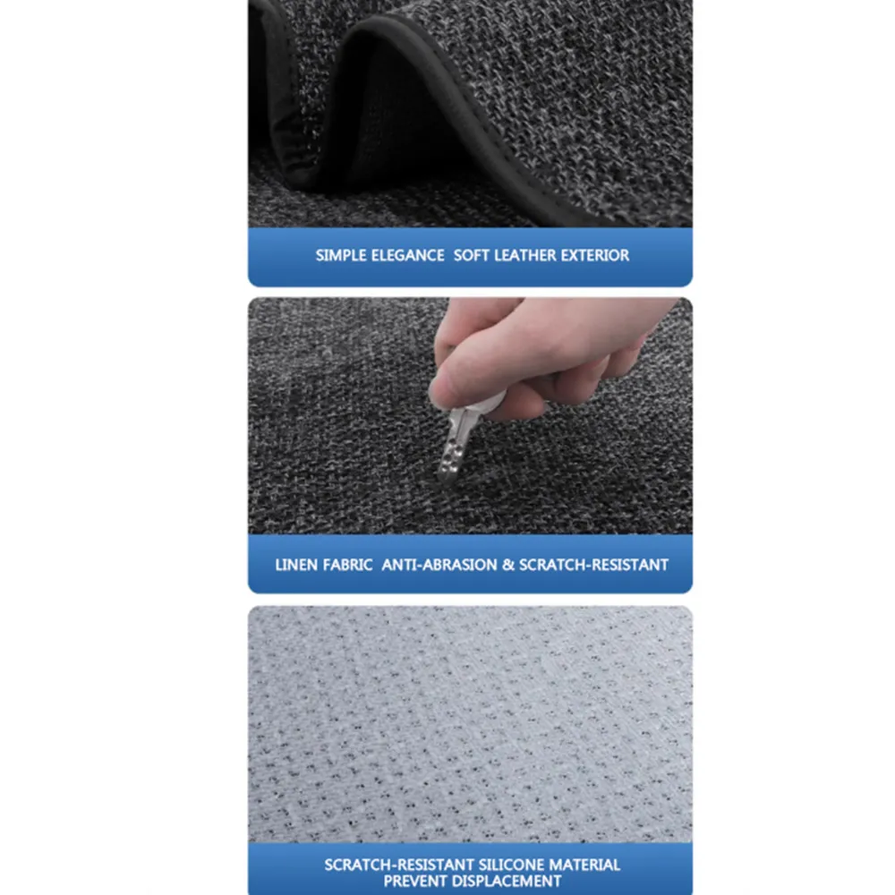 Mat de siège de voiture Coussin de siège en lin respirant pour l'été pour le modèle 3/Highland/Y/Juniper 4pcs