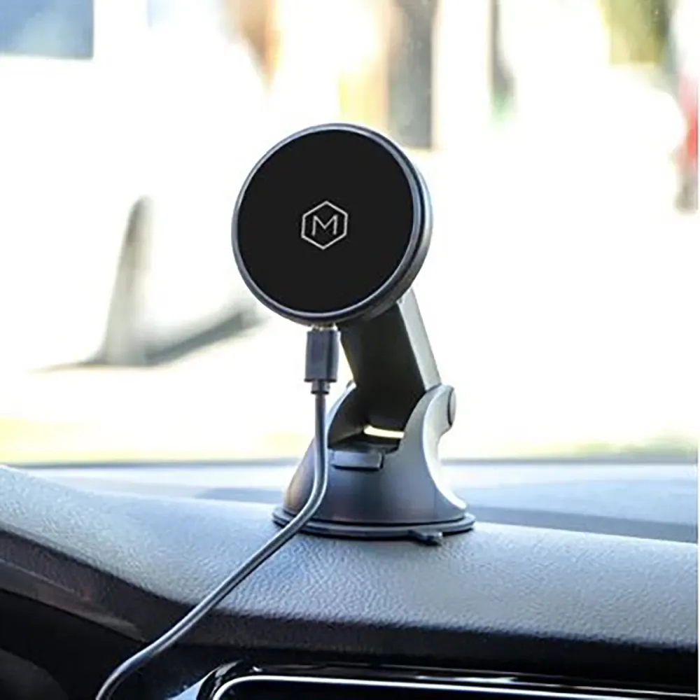 MightyMount - Support de Téléphone Magnétique Magsafe, Avec Chargeur sans-fil, Pour Tableau de Bord de Voiture, Noir Might...
