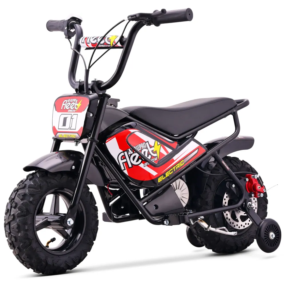 Mini Moto électrique FLT-E 250W-24V 110/50-6.50 Max 20 km/h AllPro Rouge