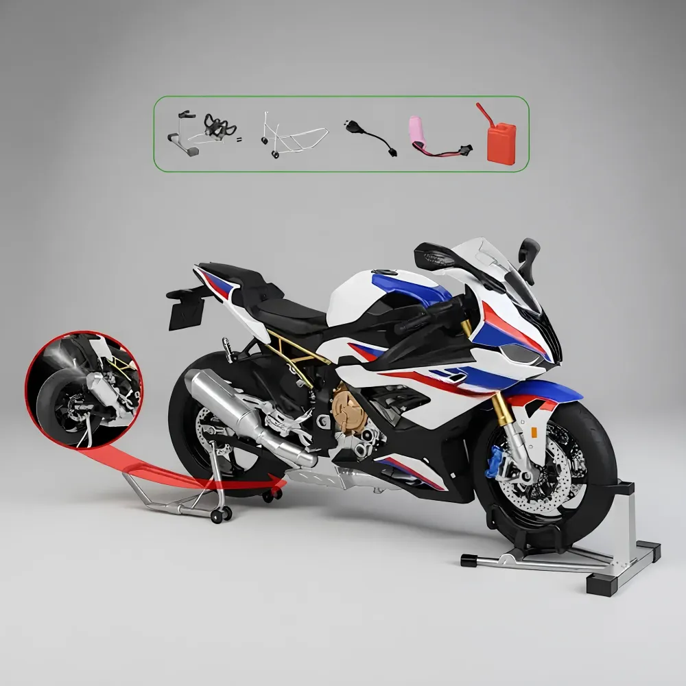 Miniature moto sportive allemande 1:6 - Son, fumée & lumière