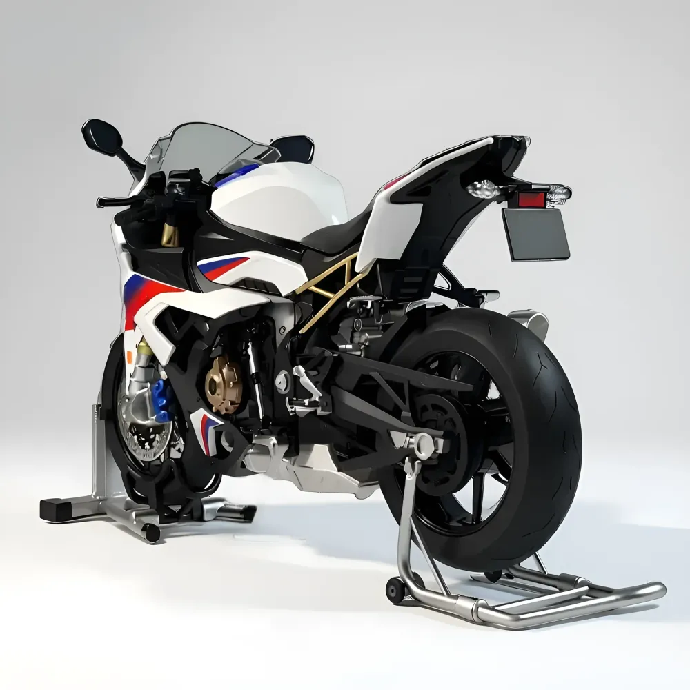 Miniature moto sportive allemande 1:6 - Son, fumée & lumière