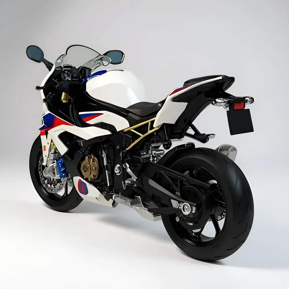 Miniature moto sportive allemande 1:6 - Son, fumée & lumière