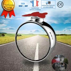 TD® Miroir grossissant voiture bébé rond rétroviseur extérieur angle mort rotatif réglable universel ajustable sécurité vi...