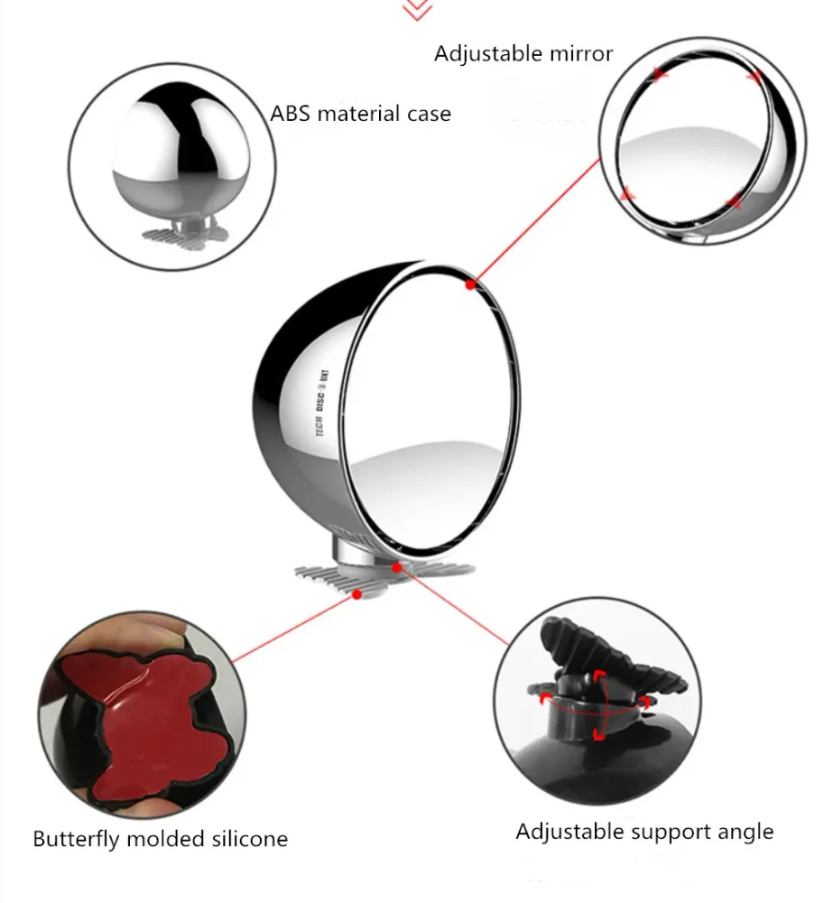 TD® Miroir grossissant voiture bébé rond rétroviseur extérieur angle mort rotatif réglable universel ajustable sécurité vi...