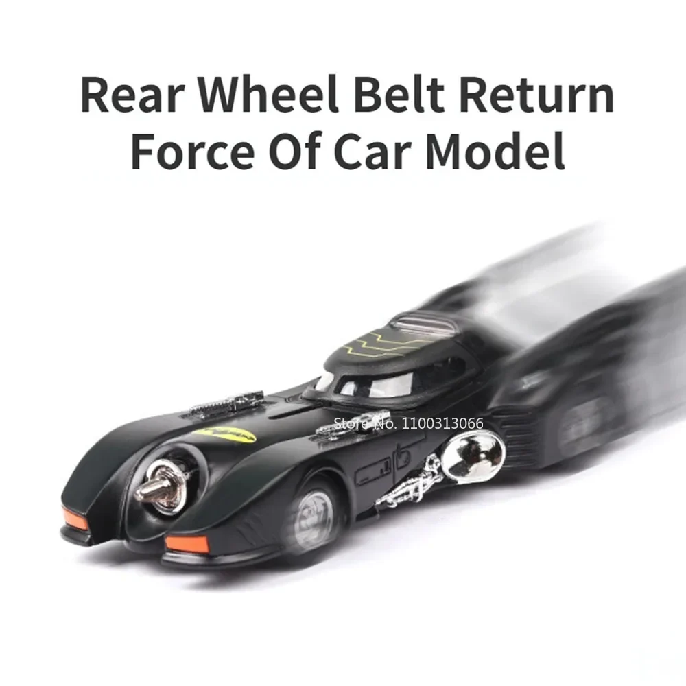 Modèle réduit de voiture Batmobile en alliage moulé sous pression, échelle 1/38, jouet vintage avec son et lumière, super...