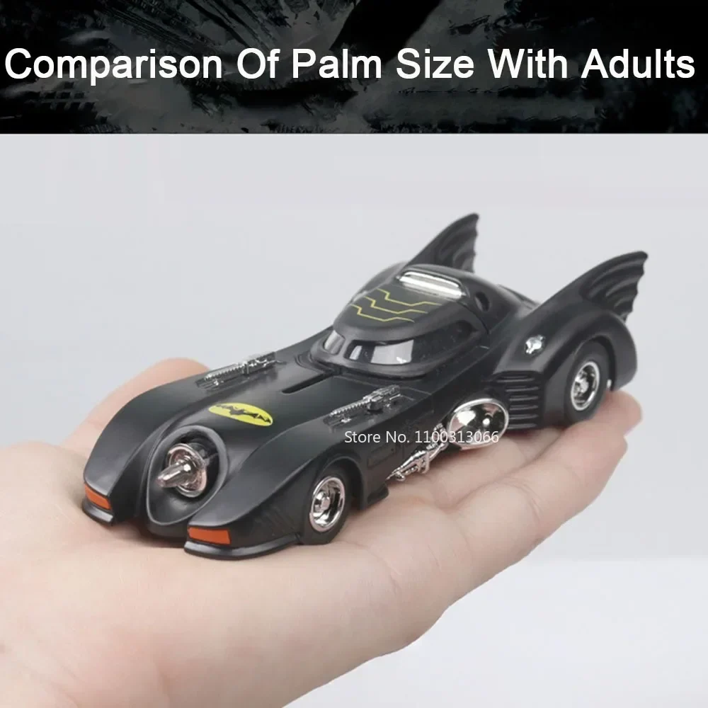 Modèle réduit de voiture Batmobile en alliage moulé sous pression, échelle 1/38, jouet vintage avec son et lumière, super...