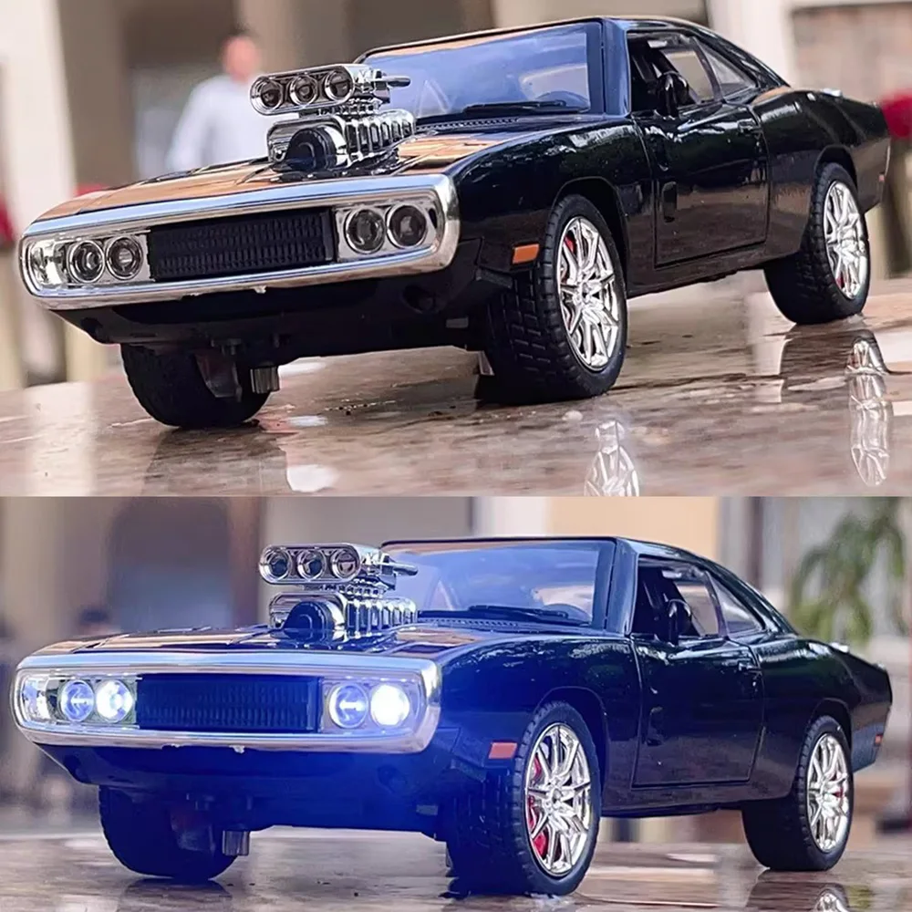 Modèle de voiture Charger 1970 en alliage à l'échelle 1:24, jouet moulé sous pression, véhicule haute simulation en métal...