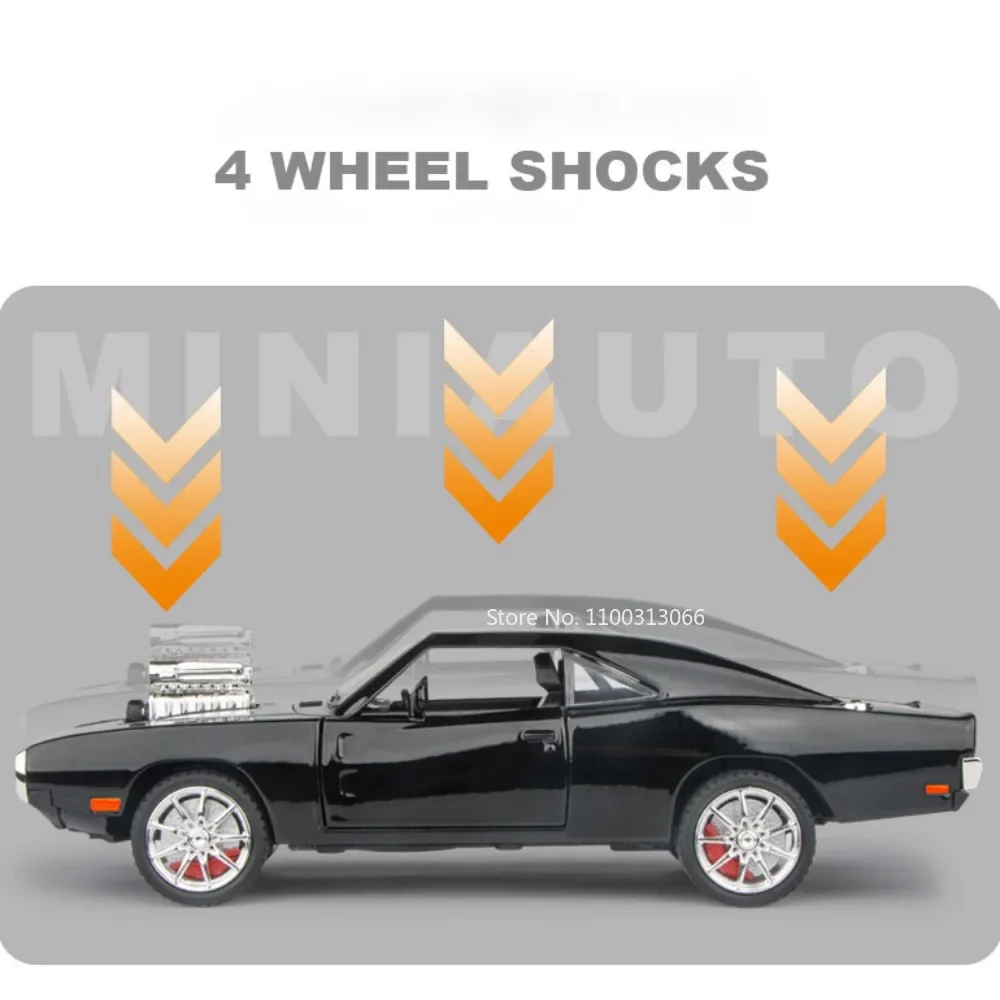 Modèle de voiture Charger 1970 en alliage à l'échelle 1:24, jouet moulé sous pression, véhicule haute simulation en métal...