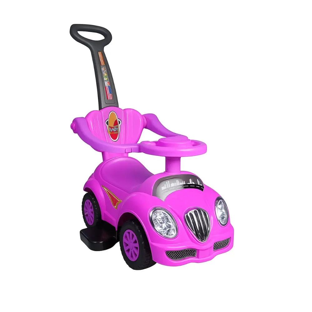 Voiture à Pousser avec Garde-corps & Repose-Pieds – 18M+ Rouge Monago