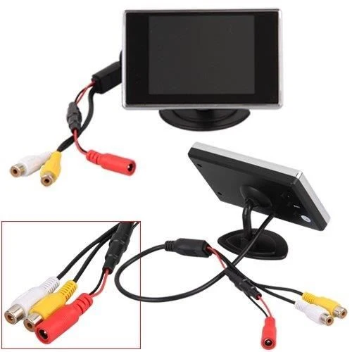 TD® Moniteur Camera de recul / 3,5 pouces de voiture d'affichage vidéo bidirectionnel inversant l'affichage tricycle à deu...