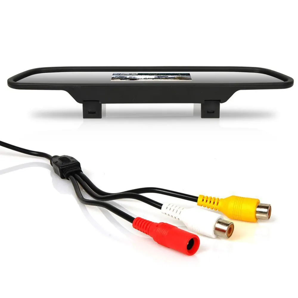 TD® Moniteur de voiture HD de 4,3 pouces support de plaque d'immatriculation étanche à 170 ° inversant l'émetteur sans fil...