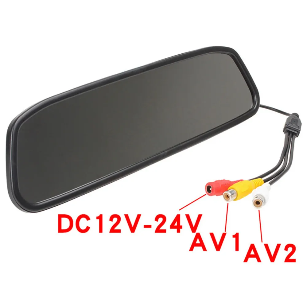 TD® Moniteur de voiture HD de 4,3 pouces support de plaque d'immatriculation étanche à 170 ° inversant l'émetteur sans fil...