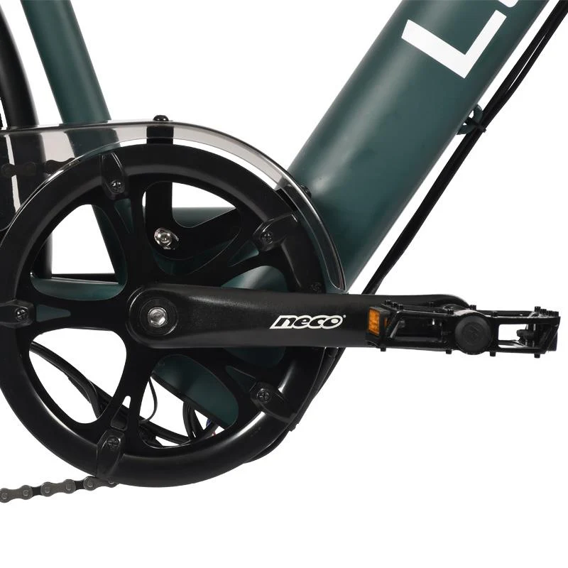 Vélo électrique urbain Atria bleu clair 700c avec cadre en acier et freins à disque MONORIM© SPAIN