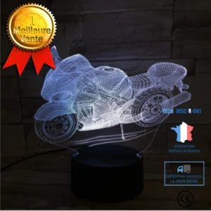 TD® Moto 3D cadeau atmosphère créative chambre veilleuse