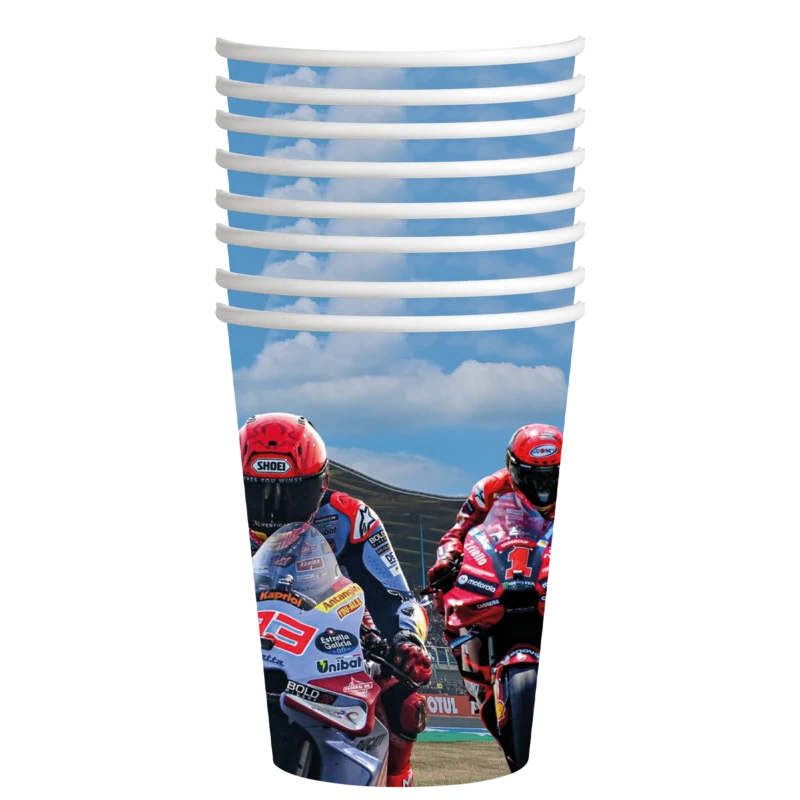 Moto GP, Gobelets de fête, Mototrrad, pack de 8
