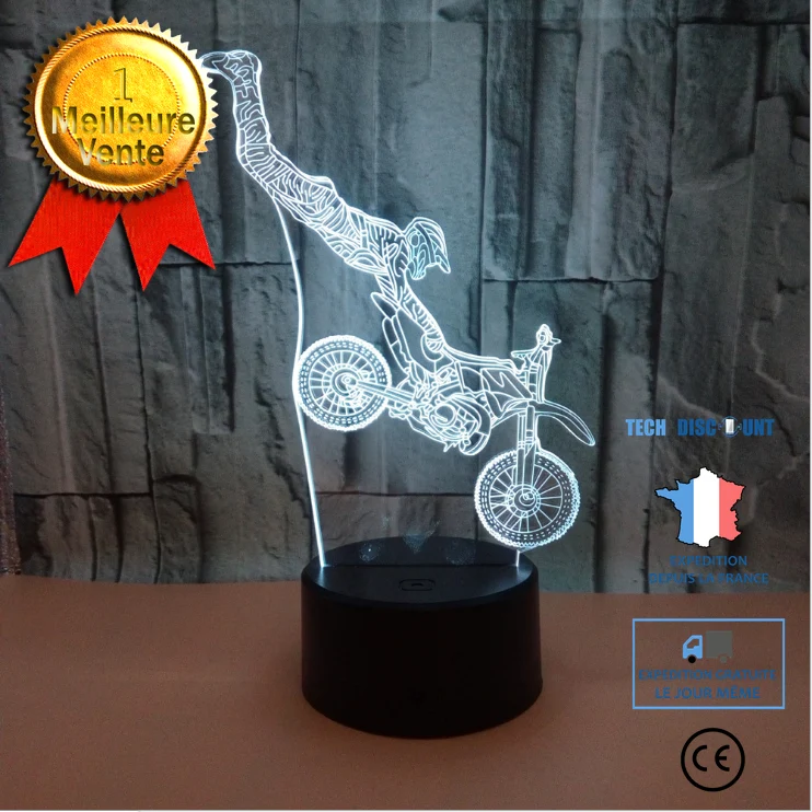 TD® Moto 3D lumières touche colorée