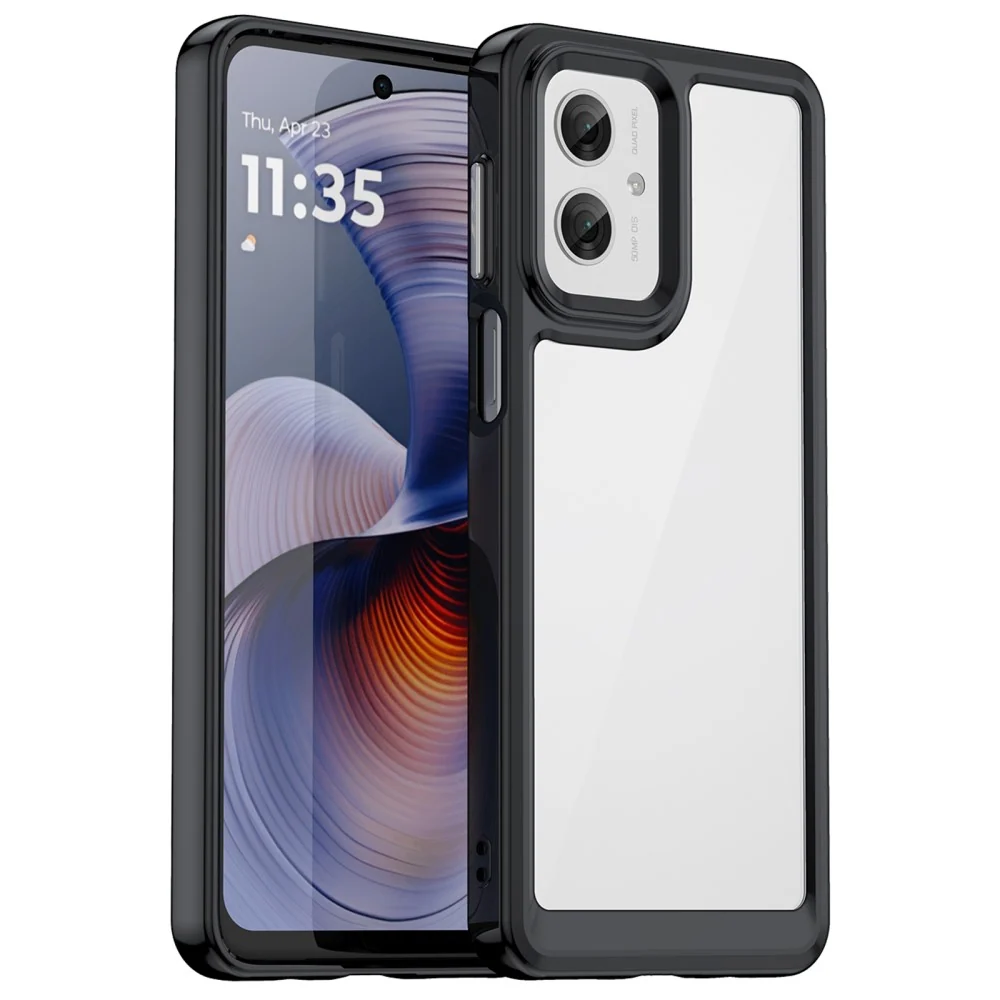 Motorola Moto G55 housse acrylique intelligente - Noire