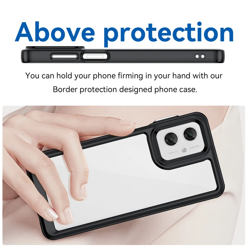 Motorola Moto G55 housse acrylique intelligente - Noire