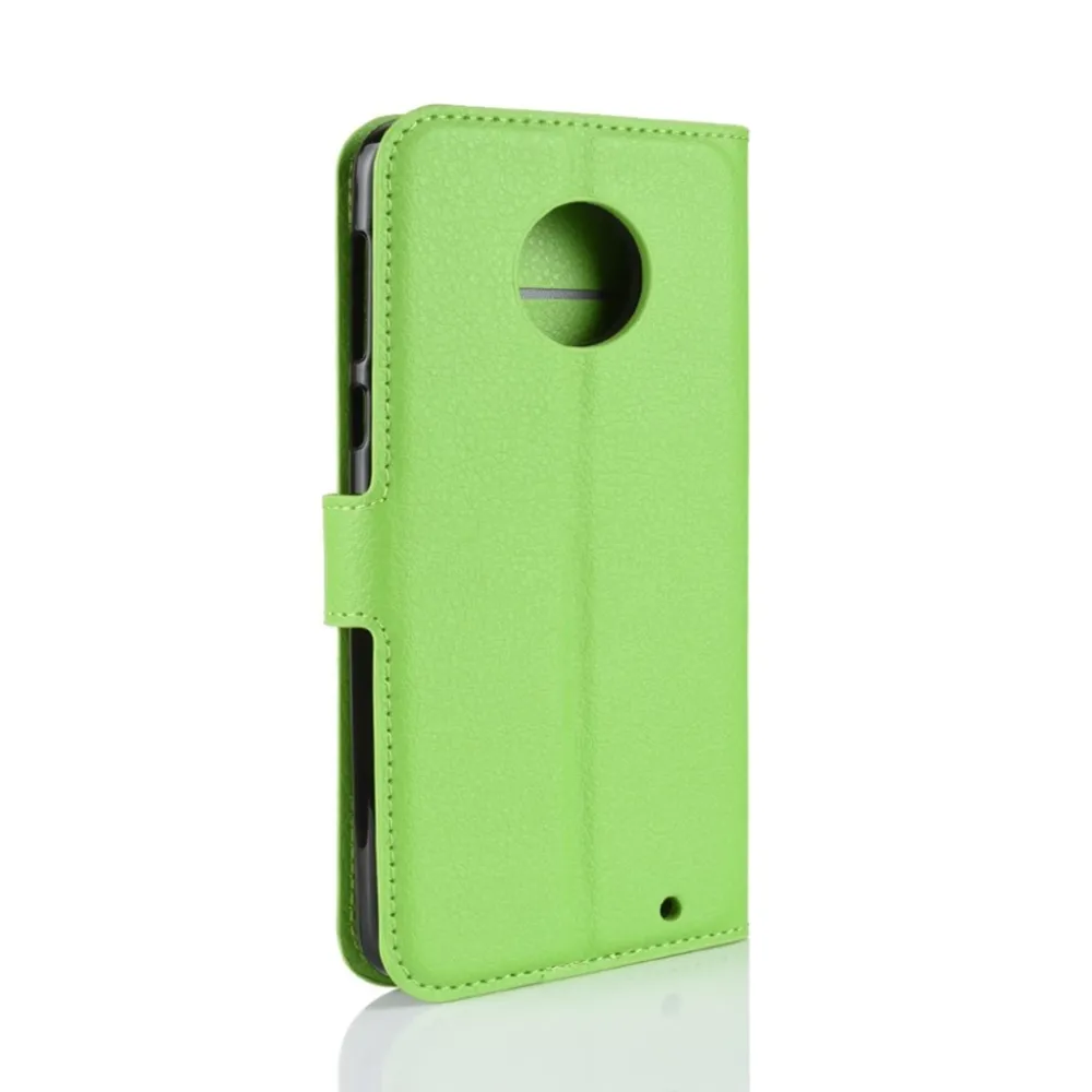 Motorola Moto G6 Plus étui à rabat en cuir texture litchi - Vert