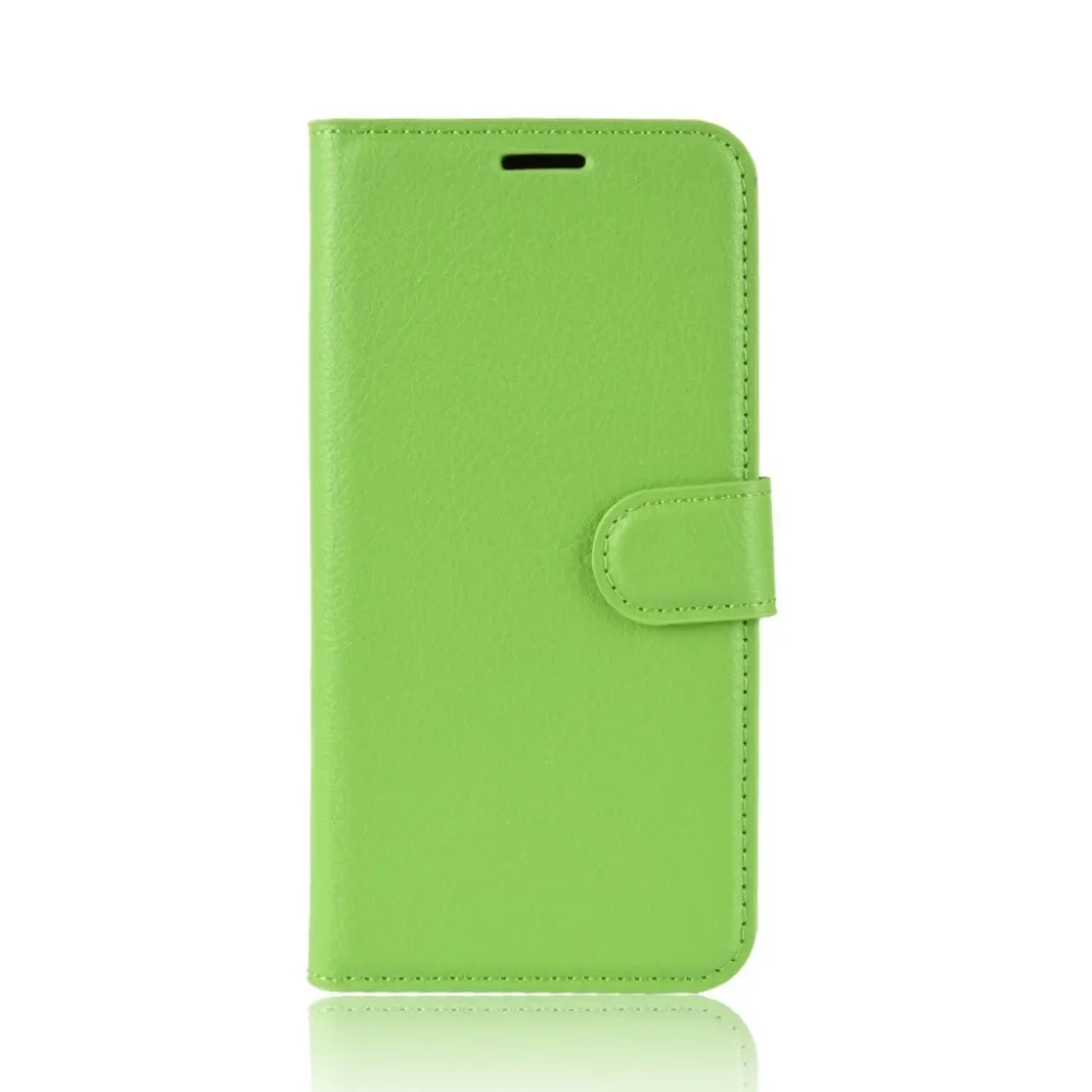 Motorola Moto G6 Plus étui à rabat en cuir texture litchi - Vert