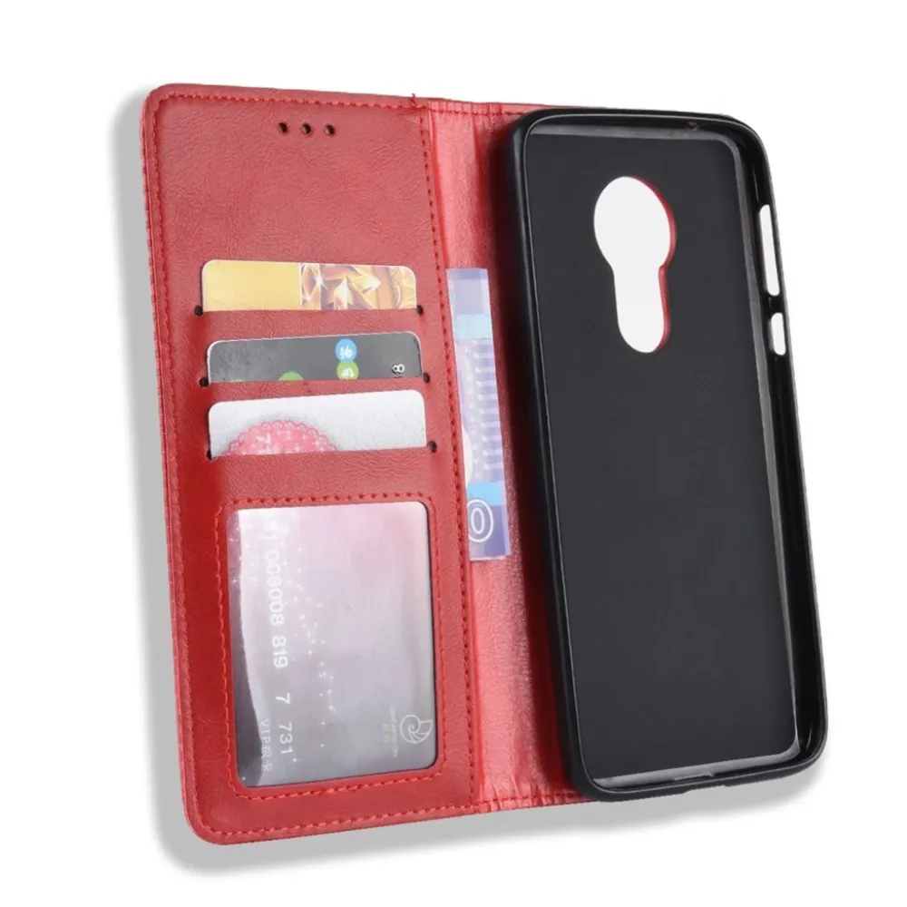 Motorola Moto G7 Power étui en cuir vintage - Rouge