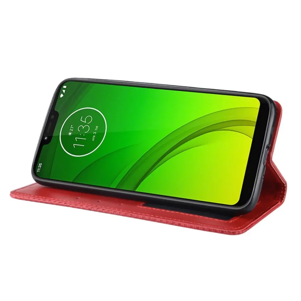 Motorola Moto G7 Power étui en cuir vintage - Rouge
