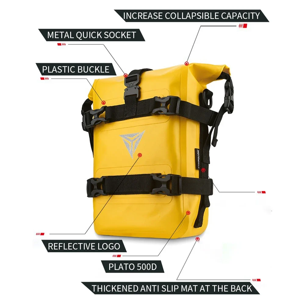 Sacoche de rangement pour cadre de moto ou porte-bagage arrière de vélo 5-8L "MotoWolf - Y-MC0057"