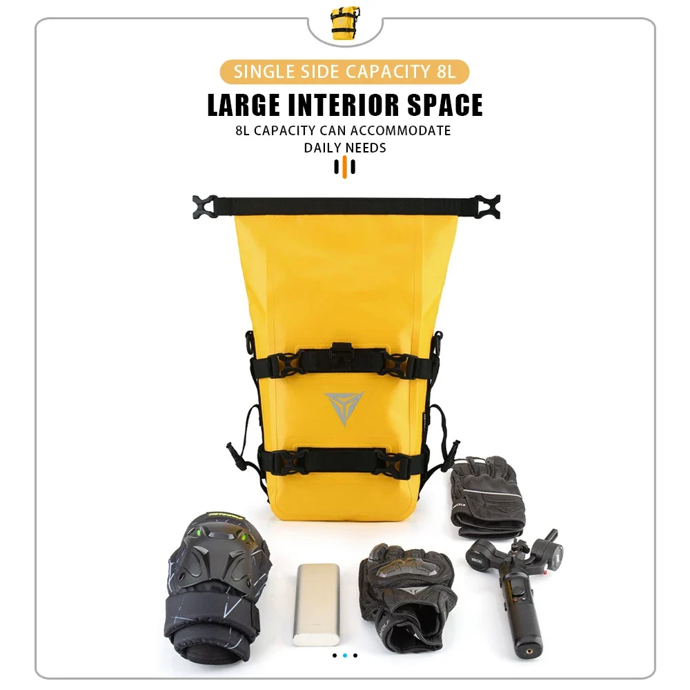 Sacoche de rangement pour cadre de moto ou porte-bagage arrière de vélo 5-8L "MotoWolf - Y-MC0057"