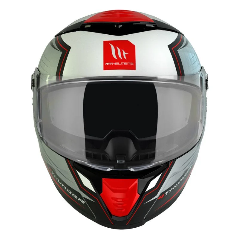 Casque intégral moto - Thunder gris rouge mat MT HELMETS