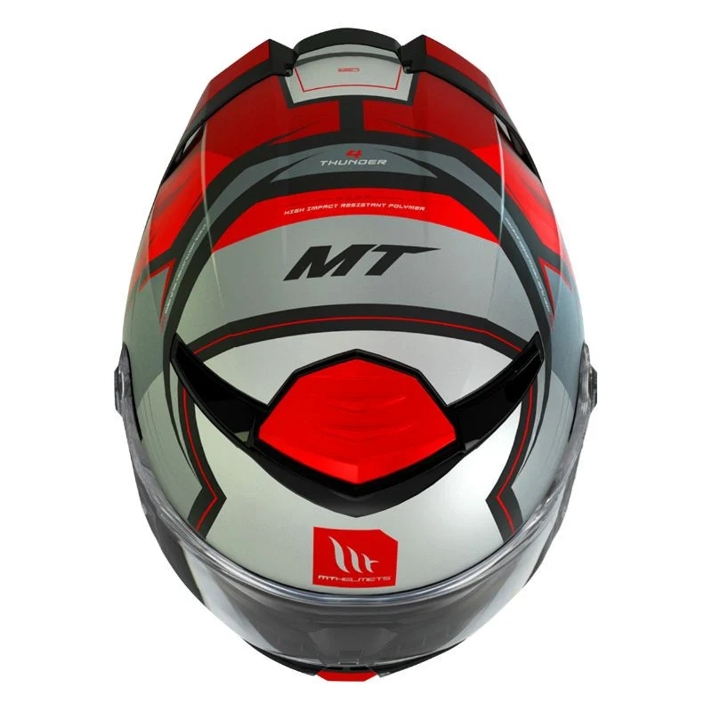 Casque intégral moto - Thunder gris rouge mat MT HELMETS