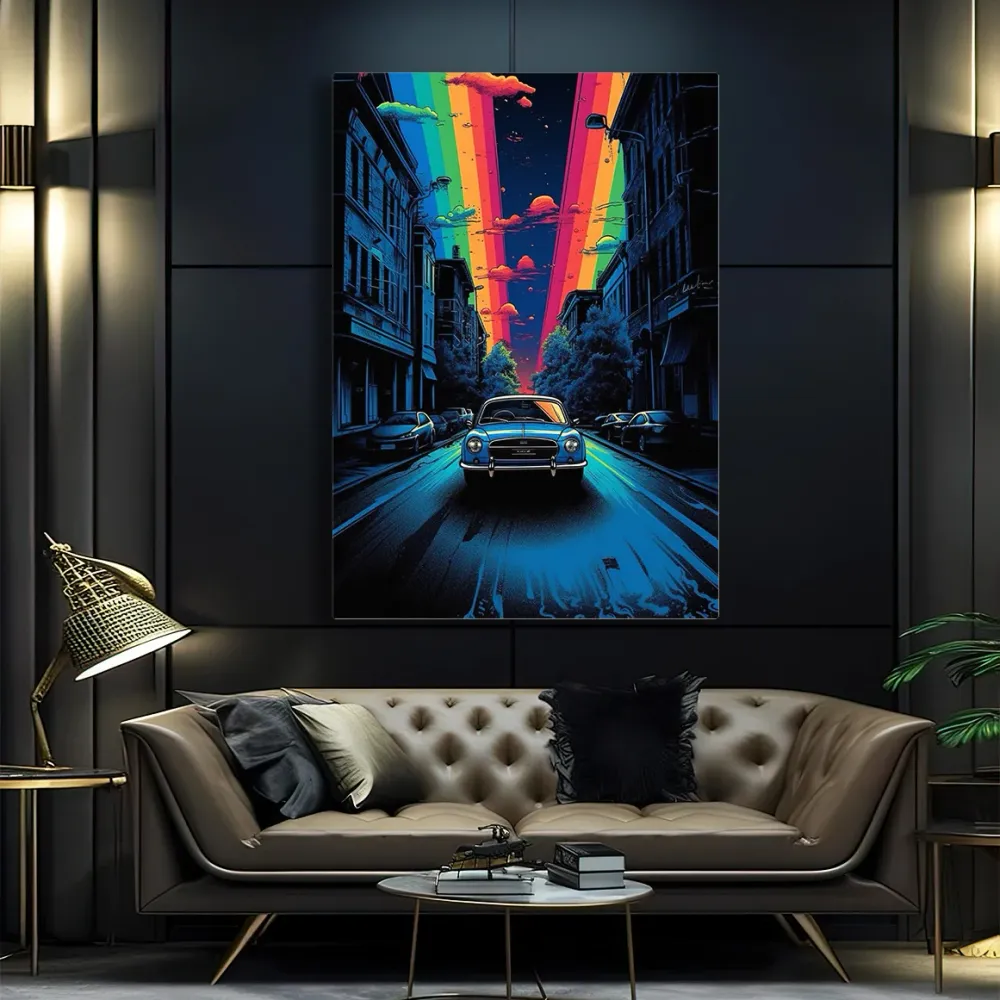 Tableau Voiture Retro Futuriste MusaArtGallery