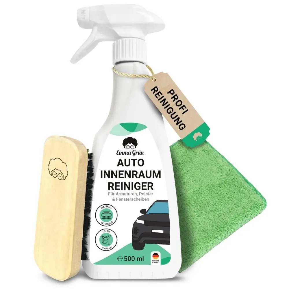 Nettoyant intérieur voiture 500 ml avec chiffon microfibre et brosse