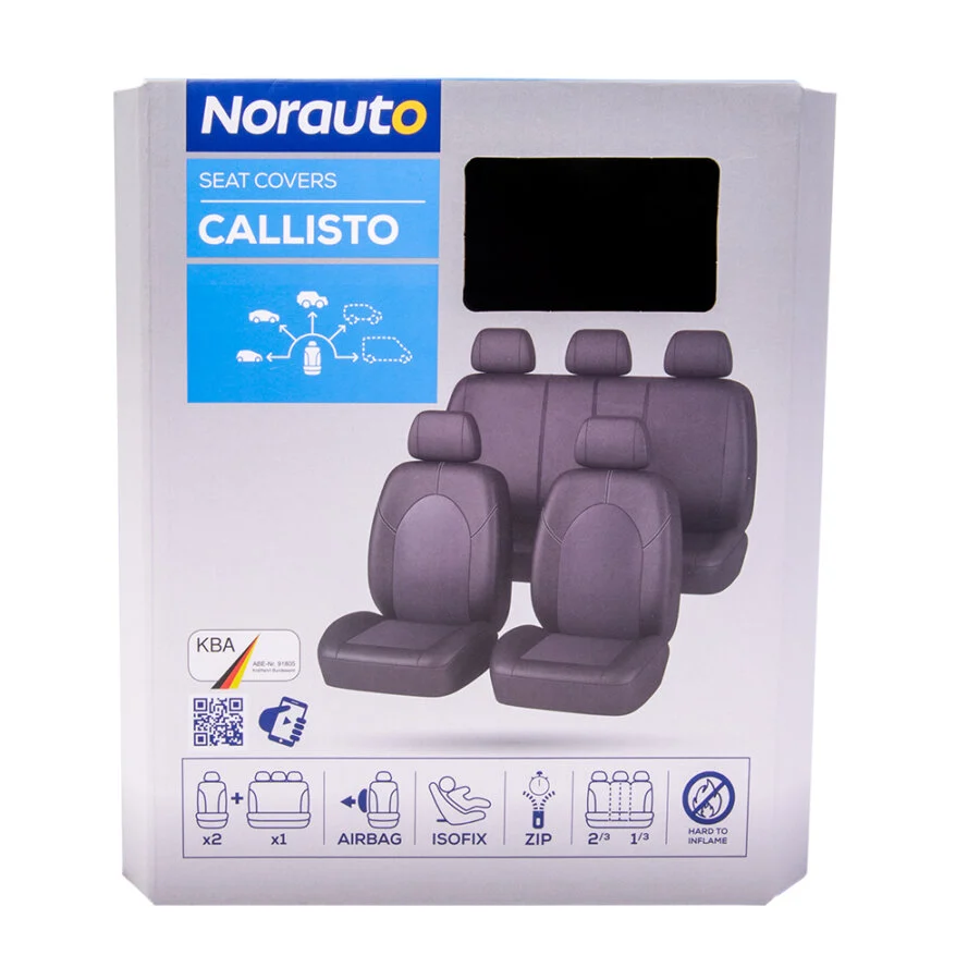 Jeu complet de housses universelles voiture NORAUTO Callisto noir avec certificat KBA