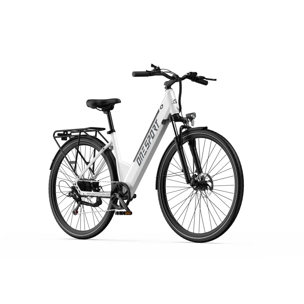 ONESPORT OT12 Vélo Électrique - Moteur 250W Batterie 36V13Ah Frein à Câble Roues 27,5po - Blanc