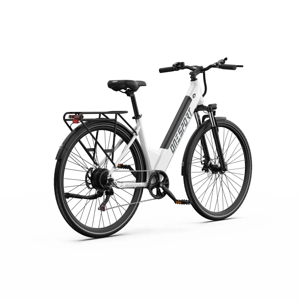 ONESPORT OT12 Vélo Électrique - Moteur 250W Batterie 36V13Ah Frein à Câble Roues 27,5po - Blanc