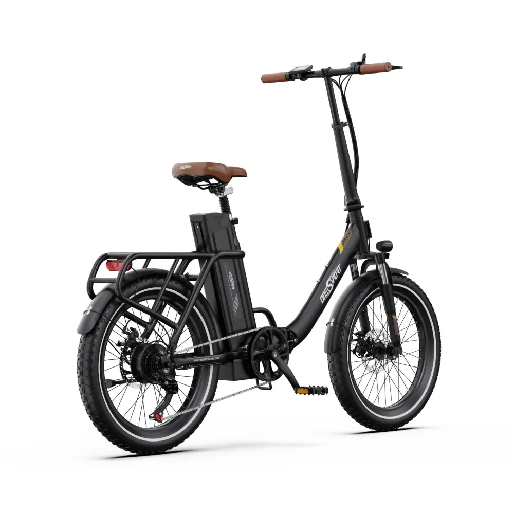 ONESPORT OT16-2 Vélo Électrique - Cadre en fer pliable Moteur 250W Batterie 48V17AH 20"Pneus de Freins Disque - Brun foncé