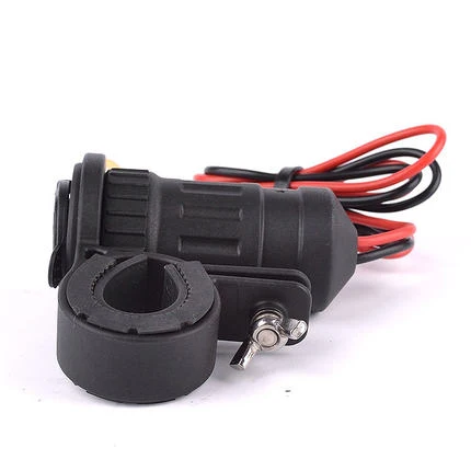Importé - Chargeur 2 Ports USB Moto Etanche Lumière LED 12-24V Oplayce Import