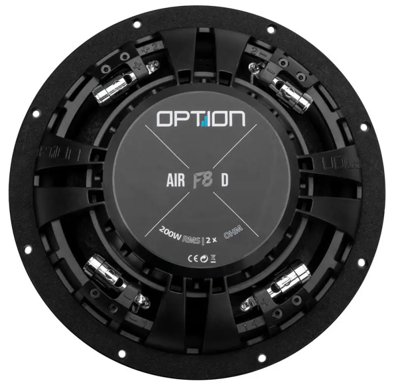 OPTION AIR-F8 D4 – Subwoofer Flat 20 cm ultra-plat pour voiture