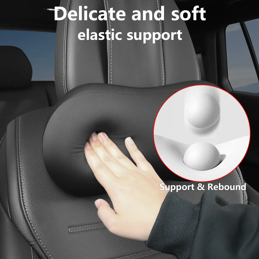 Oreiller d'appui-tête de voiture pour le soutien du cou, oreiller de cou de voiture en mousse à mémoire de forme, ajusteme...