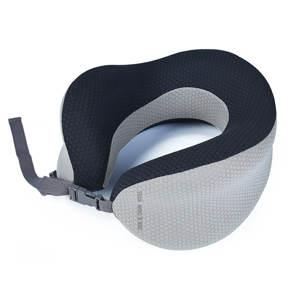 TD® Oreiller en forme de U avion voiture siège voyage d'affaires santé cou oreiller avion mousse mémoire forme portable co...