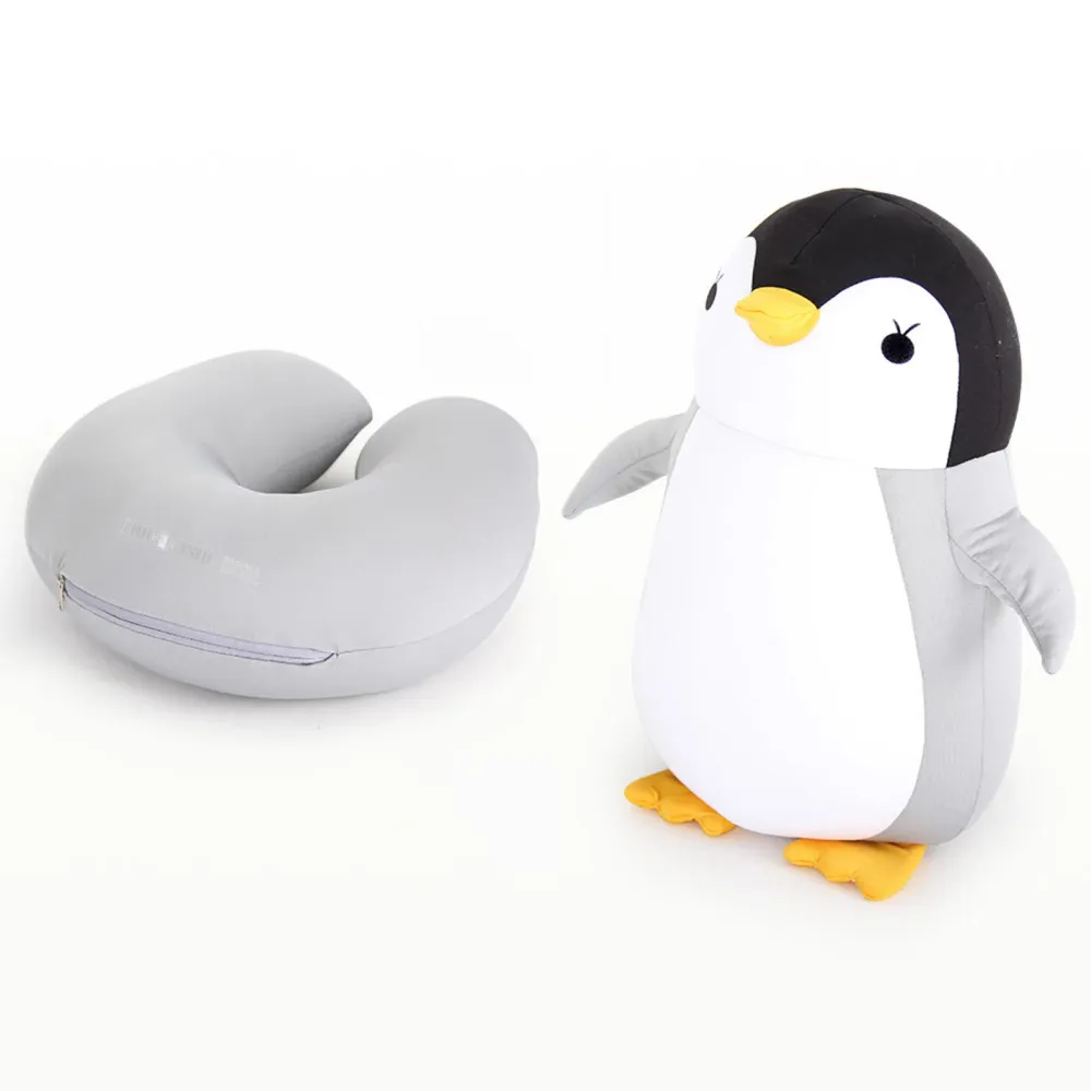 TD® Oreiller en forme de U dessin animé forme de pingouin relaxation cervical nuque cou voyage avion voiture mousse coussi...