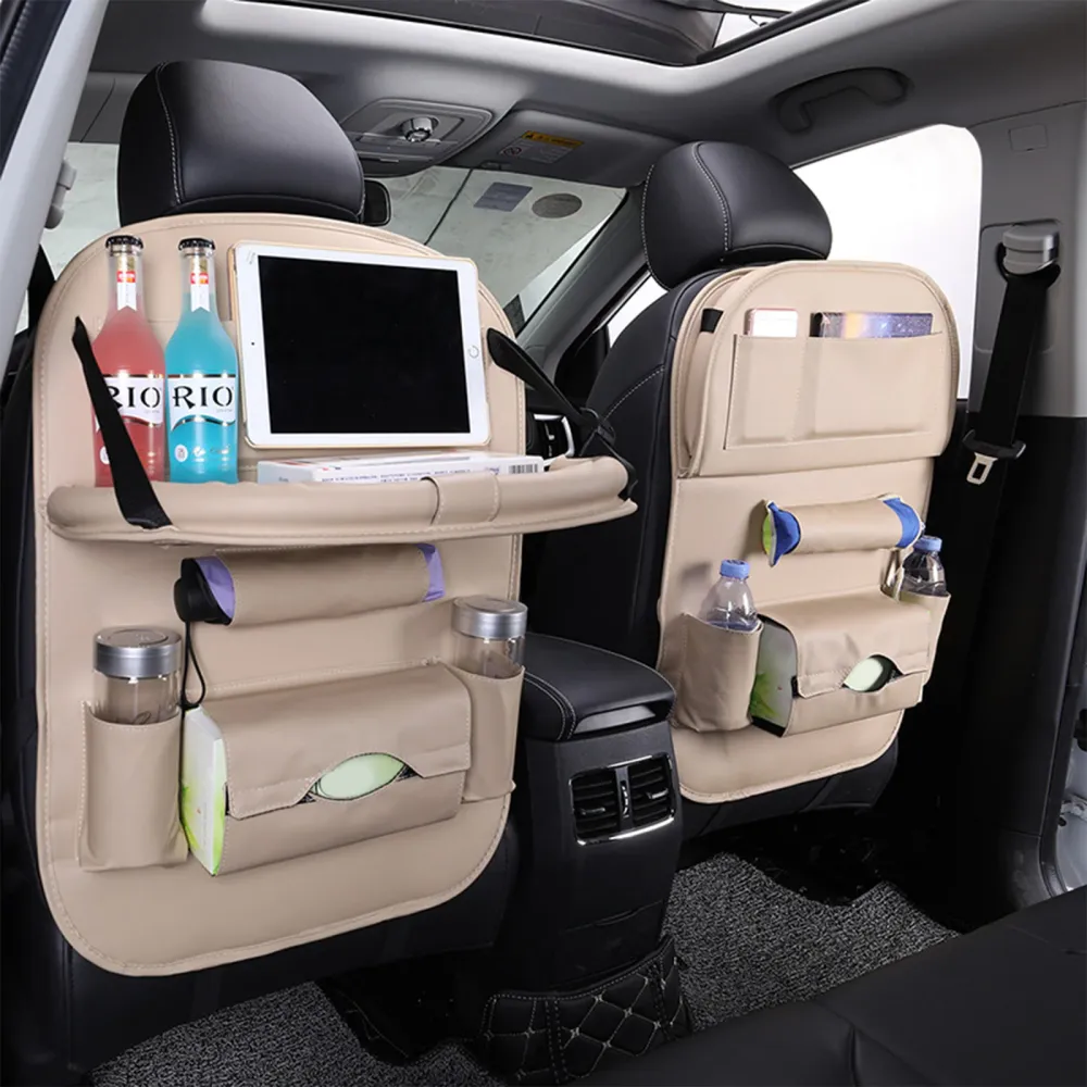 TD® organisateur de voiture supendu enfant coffre tablette fille bebe siege avant 2pcs sac rangement arriere stockage mult...