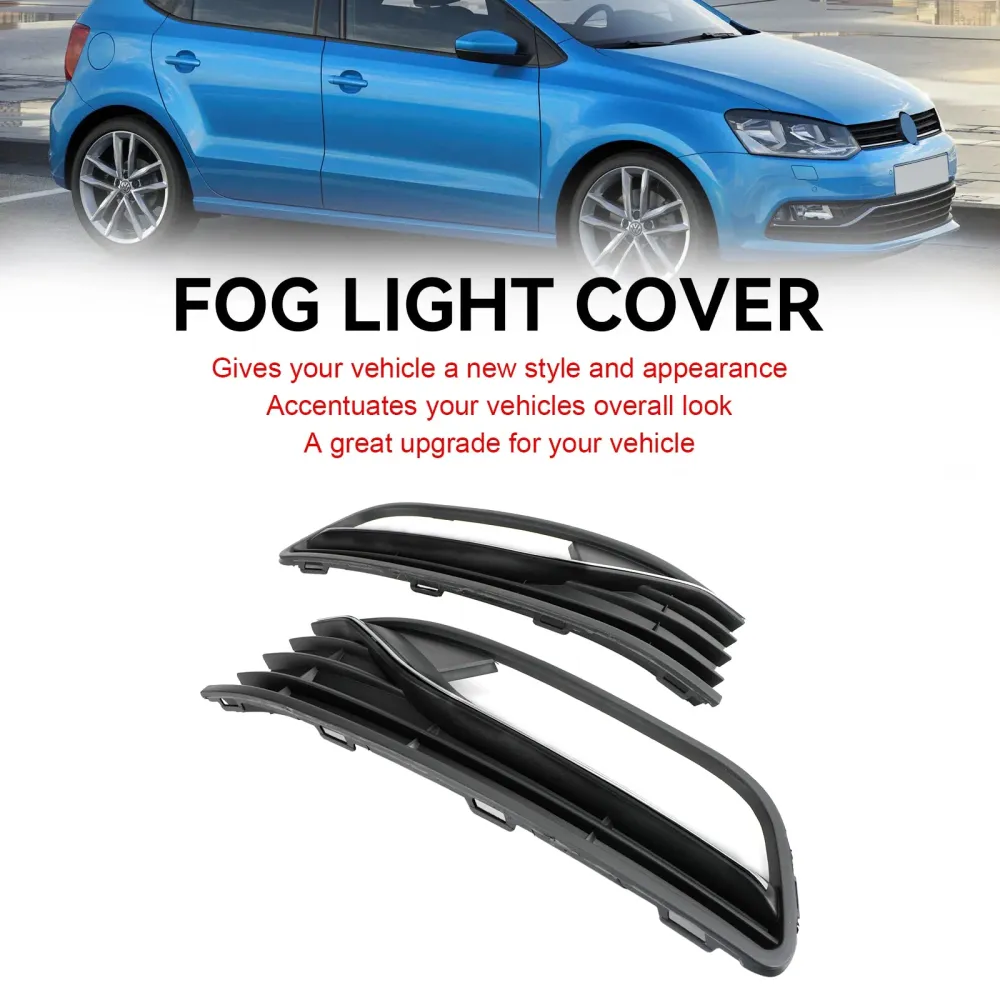 Paire de couvercles de phares antibrouillard pour pare-choc avant, calandre pour VW Polo 6R 2014 2015 2016 2017, accessoir...