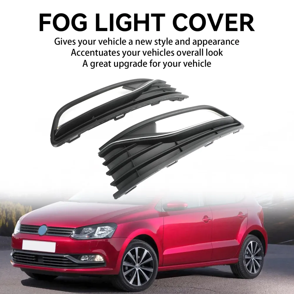 Paire de couvercles de phares antibrouillard pour pare-choc avant, calandre pour VW Polo 6R 2014 2015 2016 2017, accessoir...